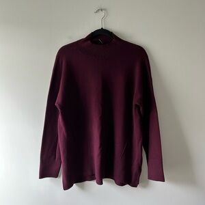 French Connection burgundy mock neck sweater
